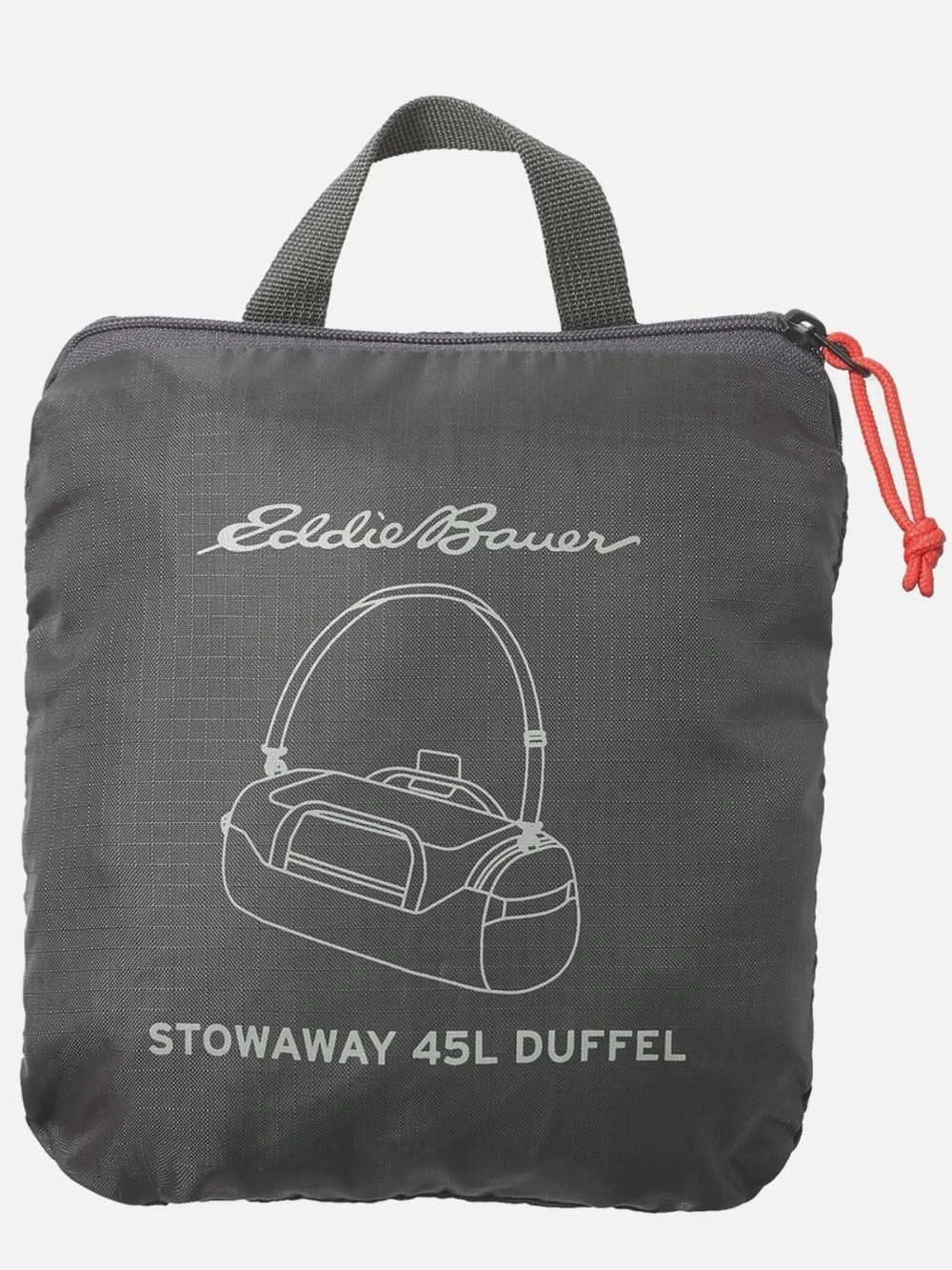Eddie Bauer Stowaway Packable 45L duffle bag ripstop gray travel packable